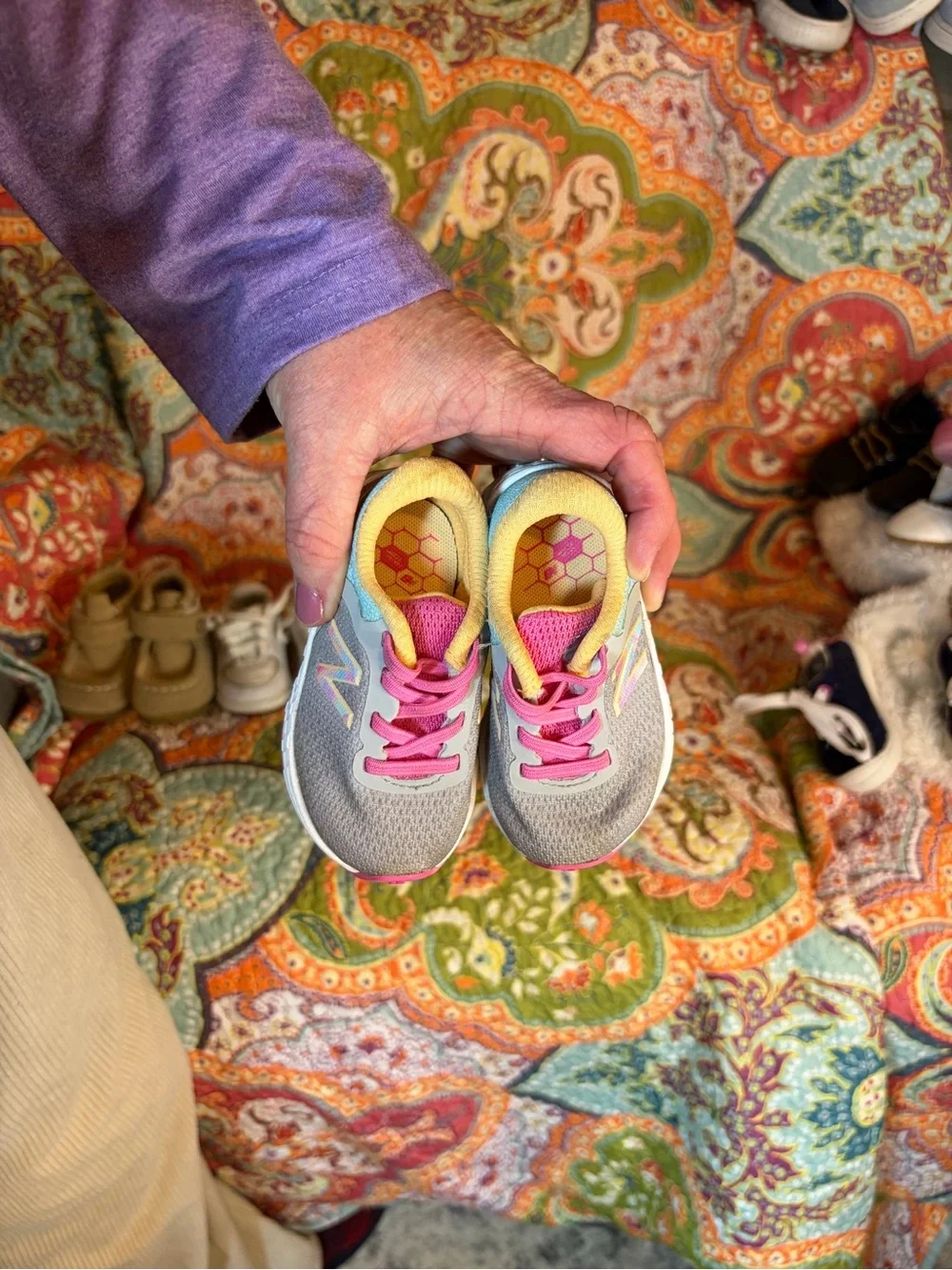 Wonder Nation Navy and White Baby Lace-Up Sneakers and New Balance multi colored